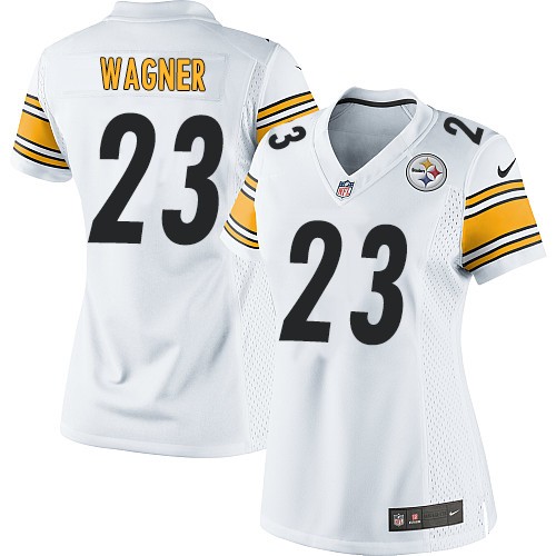 Women's Elite Mike Wagner Nike Jersey White Road - #23 NFL Pittsburgh Steelers